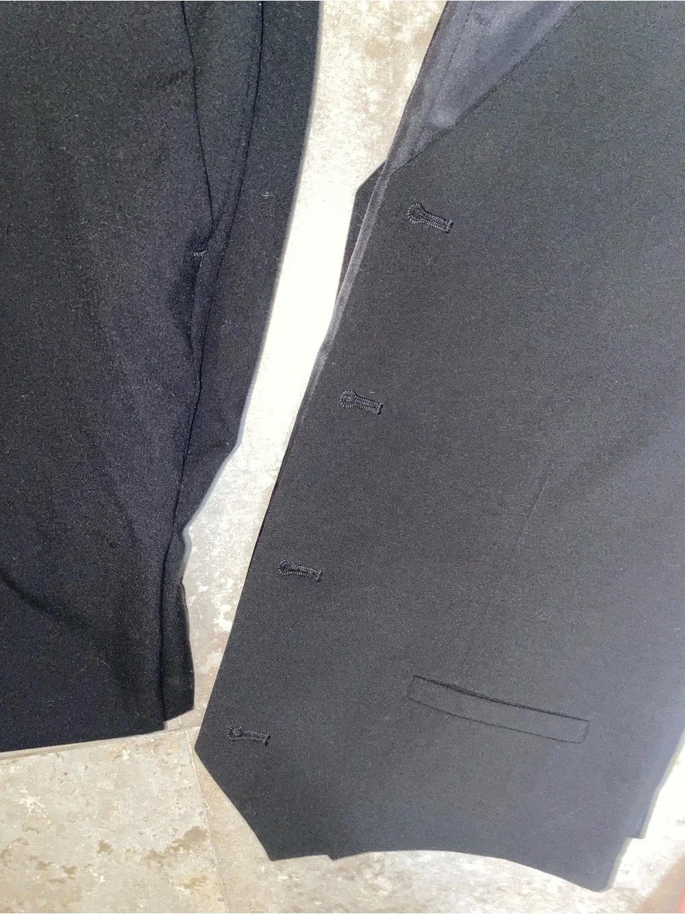 Calvin Klein boys Black Tailored Trousers with Matching Vest and Satin Tie